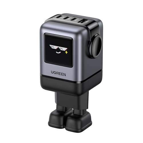 UGREEN UNO 100W USB C Ladegerät 4-Port, LED Display Robot Charger – Ansicht 1