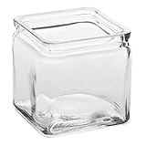 American Metalcraft GJ24 Glass Jar, Square, 24 oz.