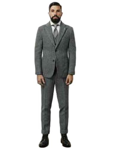 Costume homme 3 pièces veste à simple boutonnage gilet pantalon à chevrons