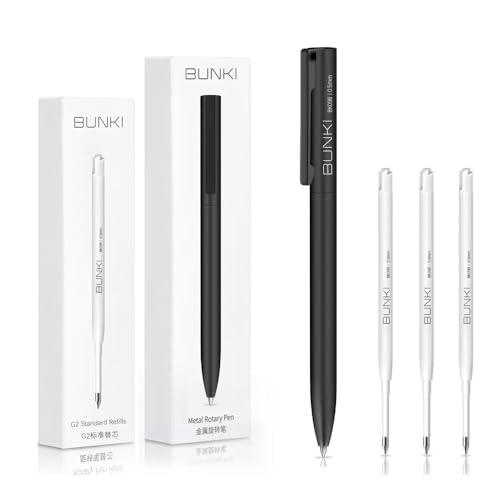 Stylo à encre gel en métal BUNKI moderne pour une écriture fluide sans rature