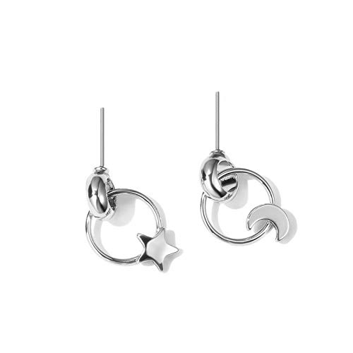 Boucles d'oreilles lune et étoile argent 925 femmes fin