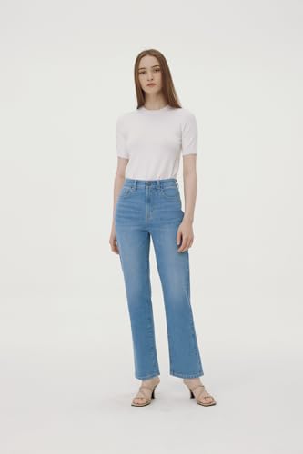 Generic Women's Straight Leg Jeans Stretchy Slim fit Denim Pants2