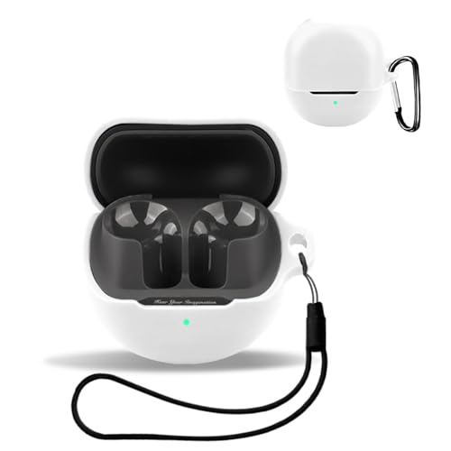 For SOUNDPEATS Air5 / Air5 Lite 用 ケース カバー 【KONXISA】ワイヤレスイヤホン ケース シリコン素材 着用しやすい 耐衝撃 防水防塵 ウォッシャブル(カラビナ付き+ストラップ付き ) 装着充電可能 持ち運びがしやす