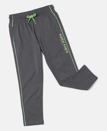 Image of Jockey AB13 Boys Super Combed Cotton Rich Graphic Printed Trackpants with Contrast Side Piping