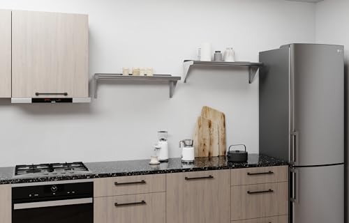 Image of AmGood 10 in. x 30 in. Stainless Steel Wall Shelf | NSF | Metal Shelving | Garage, Laundry, Storage, Utility Room | Restaurant, Commercial Kitchen