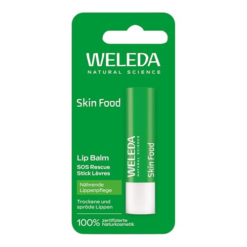 Weleda - Skin Food, Lip Stick, Bálsamo Labial en Barra, Hidrata, Nutre y Protege, con Flores de Manzanilla, Labios Secos o Agrietados, Vegano - 4,8 g