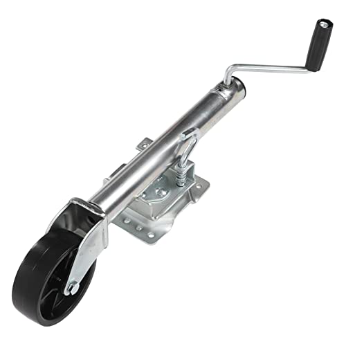 Adjustable Swivel Traile Ongue Jack, 1200lbs Bearing, Duty Fold Up, 6in Wheel, for RV, Yachts, and Trailers