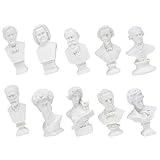 Toyvian 10-teiliges Resin-Gipskopf-Set, künstlerische Miniatur-Skulpturen, kreative Harz-Büsten, vielseitige Heimdekoration, feine Details, modernes Kunsthandwerk, ideal für Wohnraumgestaltung