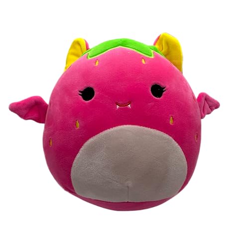 Image of Squishmallows Official Kellytoy 8 Inch Squishy Soft Plush Toy Blacklight Squad (Gwendolyn The Fruit Bat), Brown