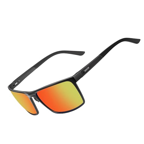 Image of BIRCEN Polarized Anti-Glare Sunglasses for Men: Lightweight Metal Wrap around Sun Glasses UV Protection for Driving Fishing