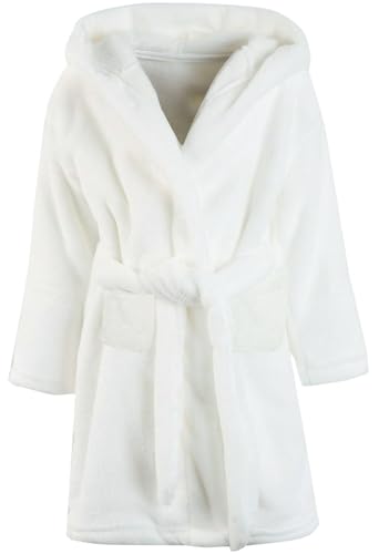 Image of Umeyda Girls & Women Fleece Hooded Robes, Soft Fuzzy Bathrobe Warm Plush Fluffy Bath Robe for Kids Womens