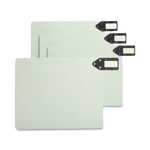 Smead 100% Recycled End Tab Pressboard File Guides, Horizontal Metal Tab, Extra Wide Letter Size, Gray/Green, 50 per Box (61757)