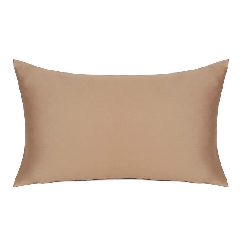 Image of Naksh Cotton 210 TC Plain Pillow Covers Set of 2, Khaki Pillow Cover | Sleep Pillow Covers (18 in x 27 in) |Soft Pillows Covers Cotton for Big Pillows