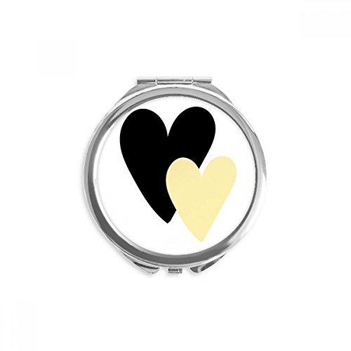 Miroir de poche double coeur citation cadeau romantique avec texte manuscrit