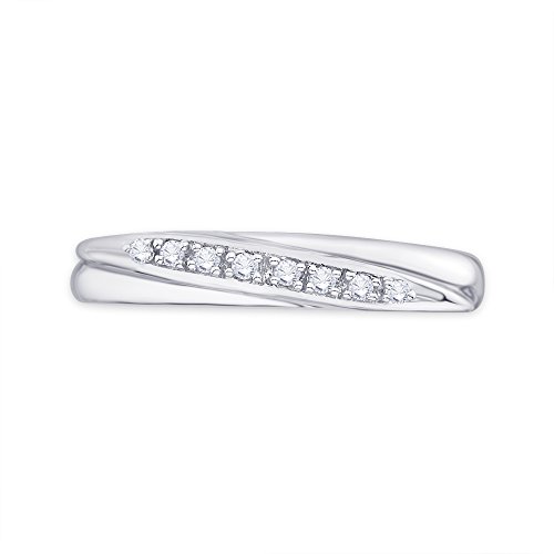 KATARINA Diamond Anniversary Wedding Band Stackable Ring in Sterling Silver (1/20 cttw, G-H, I2-I3) (Size-8)2