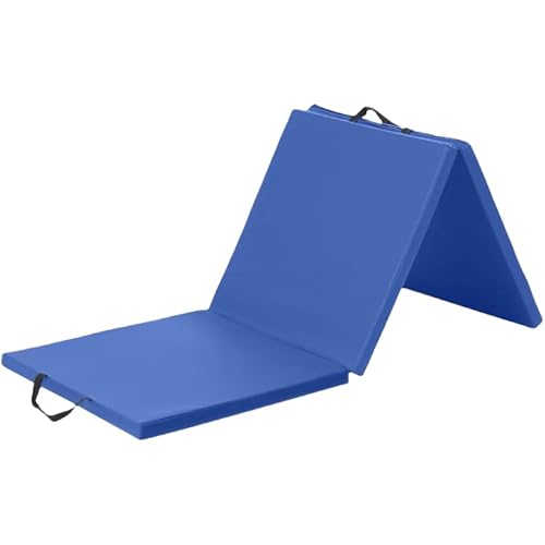 Gymnastics Tumbling Mats Portable Gymnastics Mat Foldable Tumbling Mat 4'x8/2'x6' PU Leather Exercise Mat Yoga Mat with Carrying Handles for home Workout outdoor Yoga Gymnastics