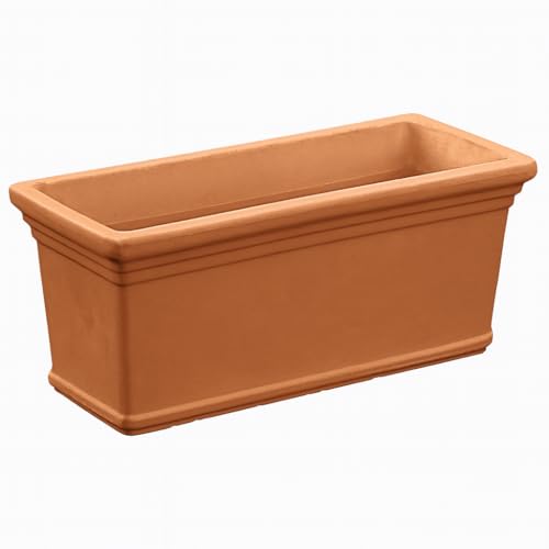FRANCACOR Jardinera Barro Maceta Terracota Natural Alargada 55 x 25 x 20 cms