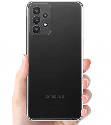 Image of Soft Flexible Silicone Back Cover Compatible with Samsung Galaxy M32 5G, Transparent Case + Screen Guard
