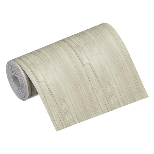 Image of MECCANIXITY Wood Grain Repair Tape, 4 Inch x 16 Feet Self Adhesive Wood Grain Tape Multi-Purpose Wallpaper Border Trim for Furniture Floors Windows Doors Tables Home, Brown