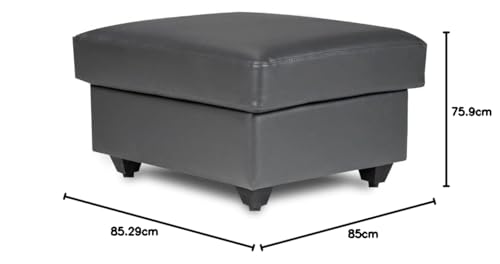 Image of Wakefit Napper Ottoman (Leatherette, Thundercloud)