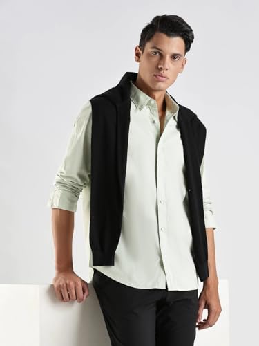 Image of Solid Regular fit Cotton Shirt