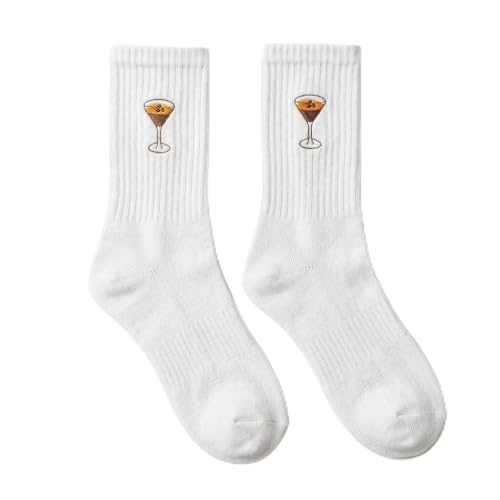 TragBar Espresso Martini Socken Lustige Cocktail Socken für Damen & Herren | Geschenk für Kaffee- & Cocktail-Liebhaber | Unisex Baumwollsocken 1 Stück