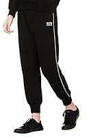Kepa Cotton Lower Track Pants Regular Fit For Womens (M, Black White)