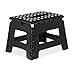 Relaxdays Sgabello Pieghevole, Sgabellino con un Gradino e Manico, fino a 120 kg, in Plastica, 22,5 x 32 x 25 cm, Nero