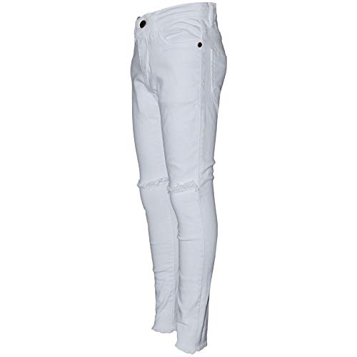 Kids Girls Stretchy Denim Ripped Faded Skinny - Jeans JN33 White._5-63