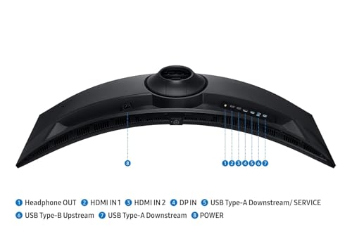 Image of Samsung 49 inch (124 cm) Odyssey G9 Curved Gaming Monitor|Dual QHD 5120 x 1440|144Hz|1ms|VESA DisplayHDR 600|FreeSync Premium Pro|HDR10+ Gaming|PBP|PIP|HAS|LS49FG910EWXXL|Black