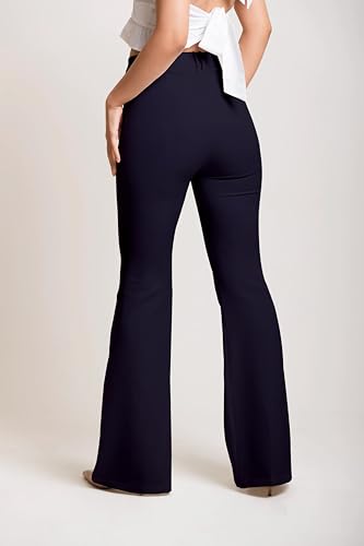 Image of Mehrang Women's High Waist Flare Pants, Bootcut Pants, Black