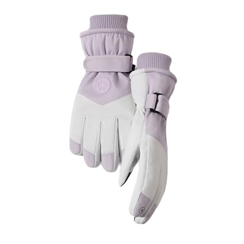 Multiuse Warm Skiing Gloves With Elastic Wrist For Women Thick Lining Finger Touch Gloves For Outdoor Winter Activity