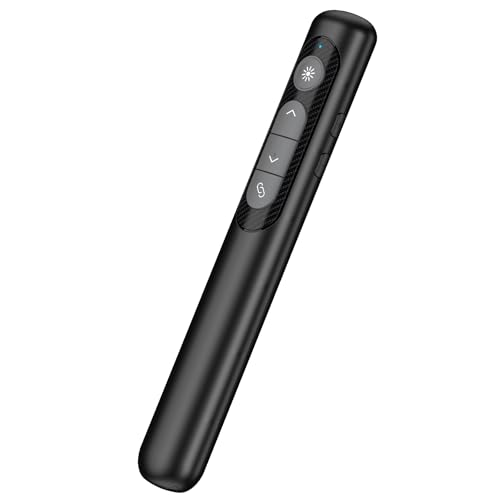 2 in 1 USB Type C Wireless Presentation Clicker with Red Laser Pointer,Hyperlink Volume Control Powerpoint Clicker for Mac Computer Keynote Prezi Google, Presenter Remote PPT Clicker for Presentations