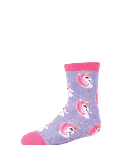 MeMoi Unicorn Girls Fuzzy Non-Skid Socks 2-Pair3