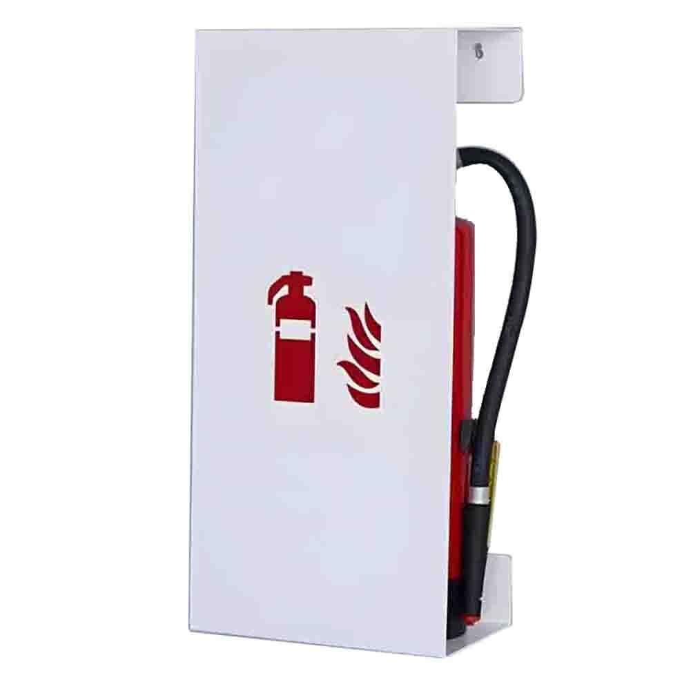 Armario para extintor, Caja para extintor de Pared, Armario de Hierro para supresor de Incendios para Apartamentos y centros comerciales, Caja de Almacenamiento de Seguridad (Blanco, 9,8 x 8