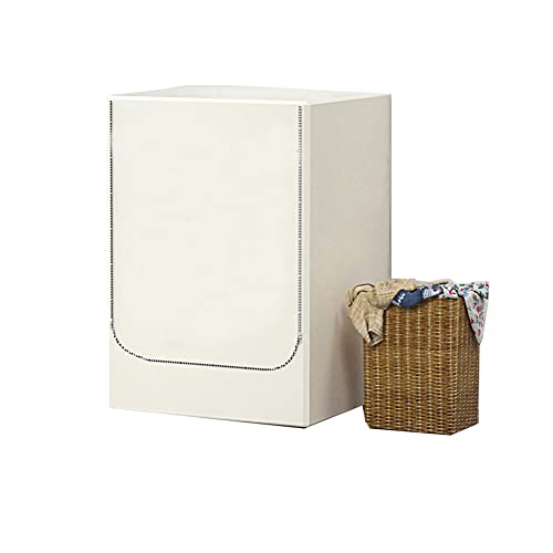Odot Funda Lavadora Exterior Impermeable, Universal Cubierta para Lavadora y Secadora Carga Frontal, Funda de Protección Solar Antipolvo con Cremallera (Beige claro,M)