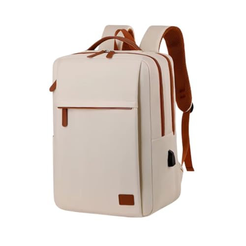 Mochila Masculina Executiva Faculdade Espaçosa Viagem Impermeável Estilosa 2025 (Off-White)