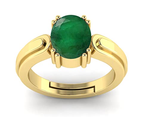 Bague émeraude ajustable : sublimez vos tenues avec ce bijou plaqué or mixte