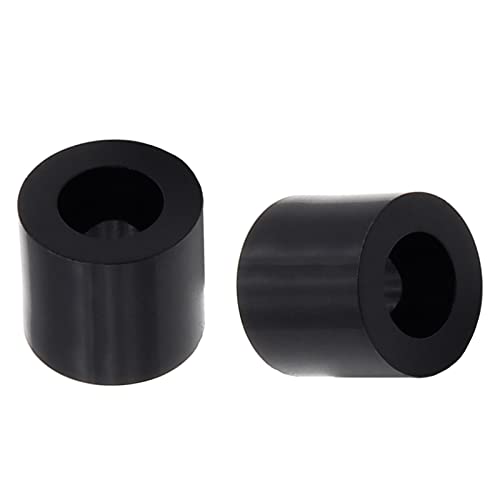 Yoohey 100Pcs M4 Rubber Spacer Black Plastic Spacers,1/4 Inch Nylon Rubber Wall Spacers for Electrical Screws Switch and Receptacle,7mm Outer Diameter,4.2mm Inner Diameter,Length 6mm