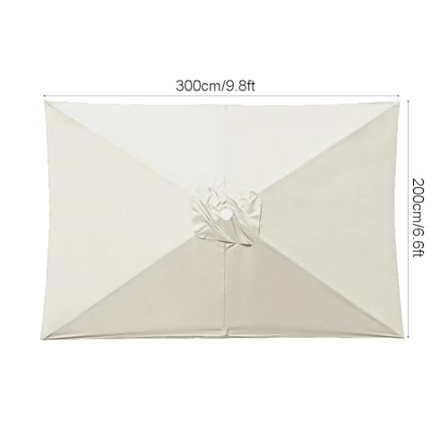 Sombrilla de exterior de 2,1 x 3 m con toldo de repuesto rectangular de tela roja impermeable 4