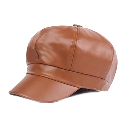QUSYZD Gorra de béisbol Unisex de Cuero para Mujer, Nueva Gorra de Pintor, 5 Colores, marrón,Brown