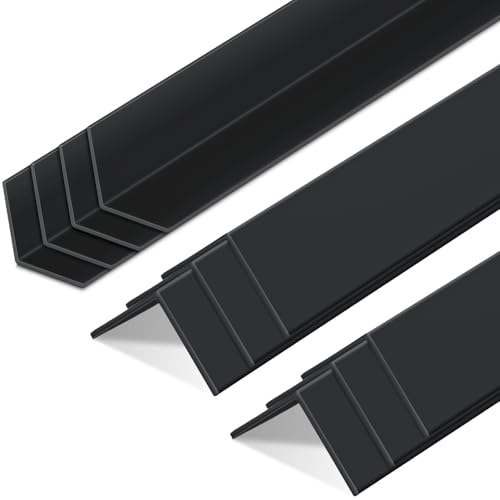Image of Sasylvia 10 Pcs Wall Corner Protector Guards, Vinyl 3 /4 x 48 Inches Corner Trim Molding, Avoid Scratching Scuffs, Ease Install and Cleaning for Door Countertop Furniture Cabinet Protection, Black