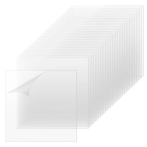 Image of TKOnline 34 PCS Clear Acrylic Sheets, 8 inch x 8 inch x 0.01 Plexiglass Sheets