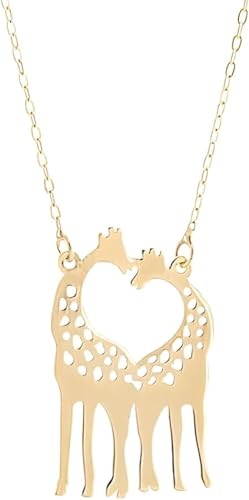 Bijoux girafe et collier en argent 925 pour femmes au design minimaliste