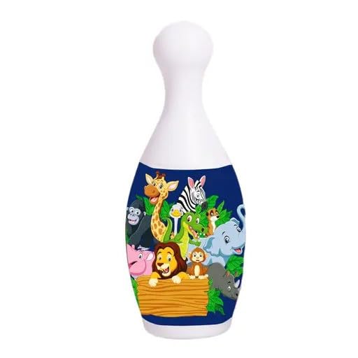 Play and Seek Kids Plastic New Jungle Bowling Pins Toy Set for Indoor Outdoor Active Playtime Entertainment Ideal for Boys Girls (White)-picture-16
