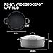 Circulon 83908 Radiance Hard Anodized Nonstick Stock Pot/Stockpot with Lid - 7.5 Quart, Gray