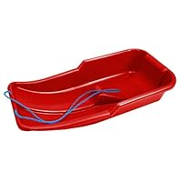 Heavy Duty Colour Large Adults Kids Children Snow Sledges Toboggan Sledge Rope Sled Play Snow Ice (Red)