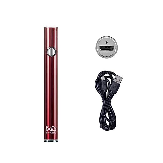 5GVAPE CBD Proheating EVOD EGO Electronic Cigarette Battery,3 Various Voltages(2.7V,3.4V,4.0V),USB Rechargeable Grade-A 350mAh,Fit for all 510 Thread CBD atomizers,No Nicotine No E Liquid (Red)