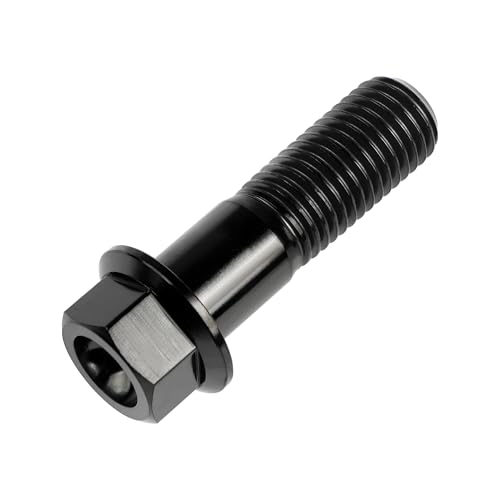 Image of Titanium Bolt M12 30 35 40 45 50 55 60 65 70 75 80 85 90mm Hex Small Flange Head for Motorcycle Car Modification Pack of 4 (M12x40mm Pitch 1.5, Black)