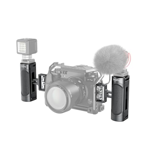 SMALLRIG Mini Side Handle Handgrip with Dual 1/4"-20 Screw Mount for Mirrorless Digital Camera DSLR Camera Small Camera Cage Built-in Wrench, Up and Down Adjustable, Pack of 2-4957